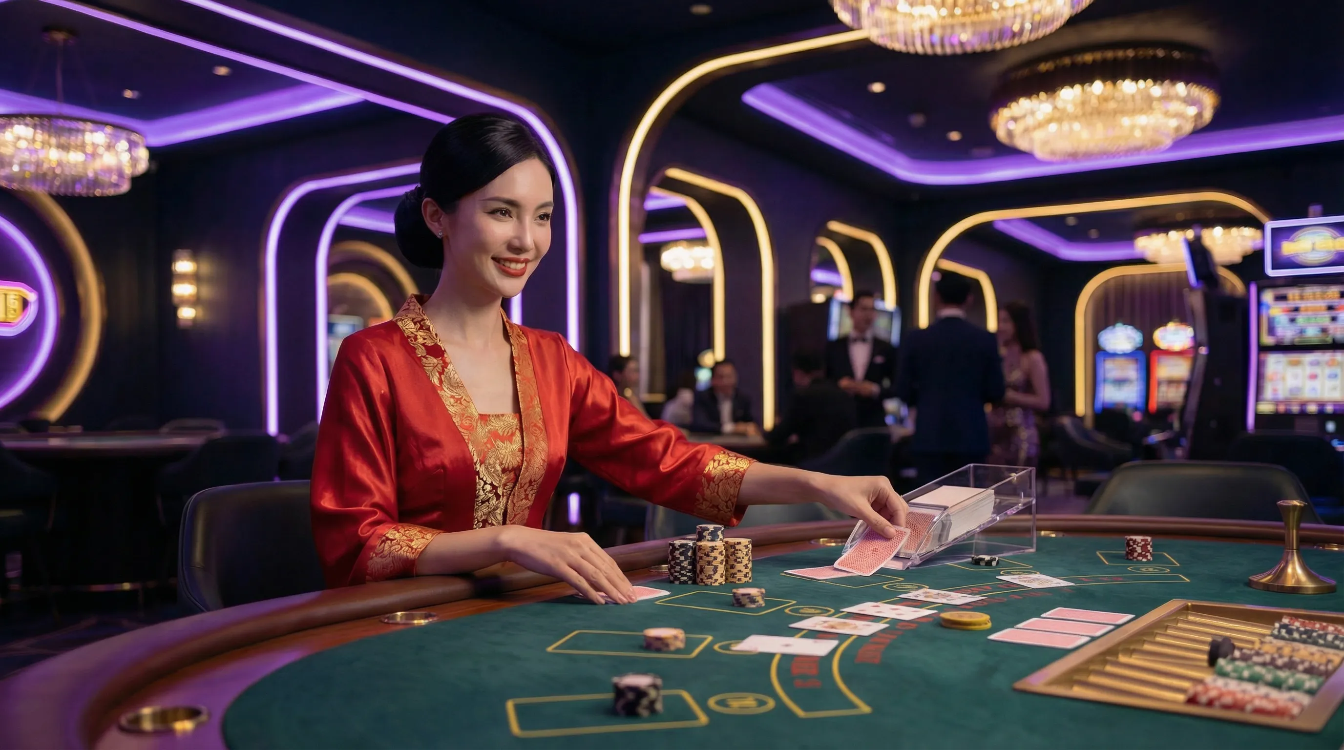 Mesa de bacará sssbet com dealer profissional